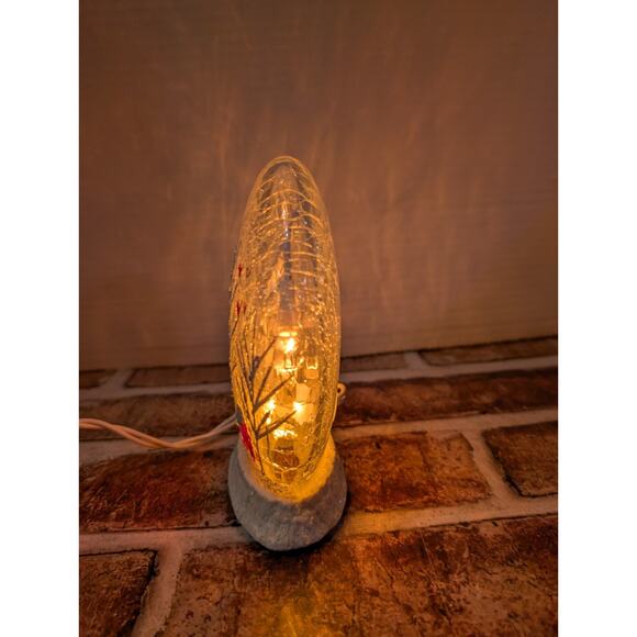 Stony Creek Decorative Lighted Glass Red Barns Cardinals Snow 5.5” Oval Globe - Picture 7 of 8